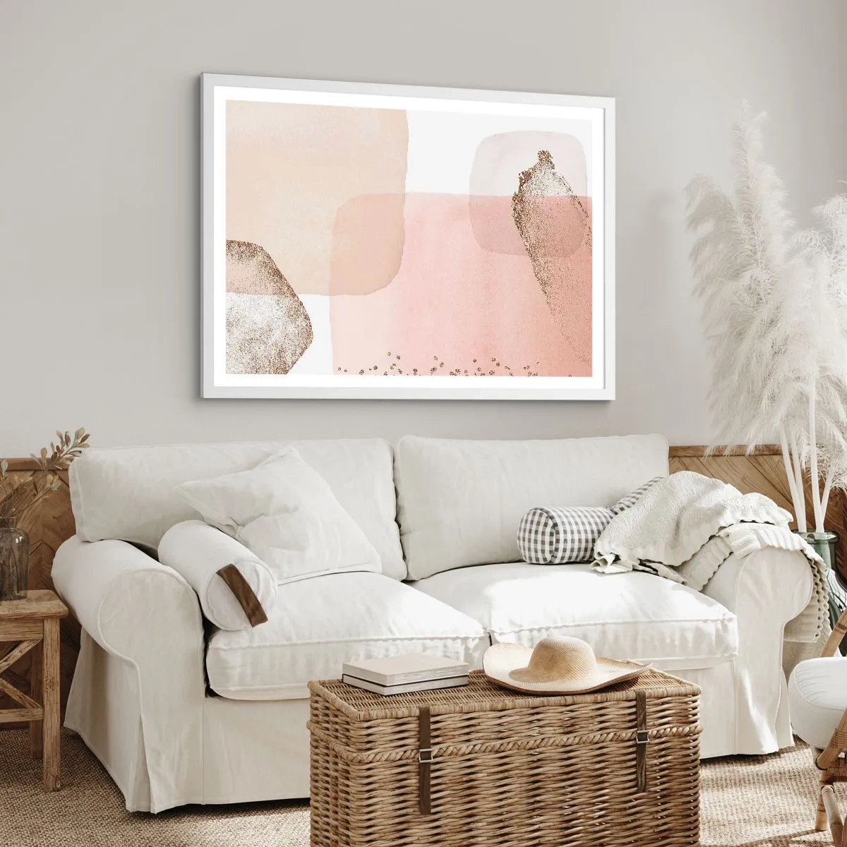 Poster in einem weißen Rahmen - Ein Blick durch die Farbe - 50x40 cm