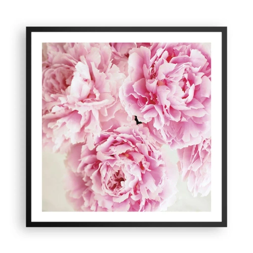 Poster in einem schwarzem Rahmen - In rosa Glamour - 60x60 cm