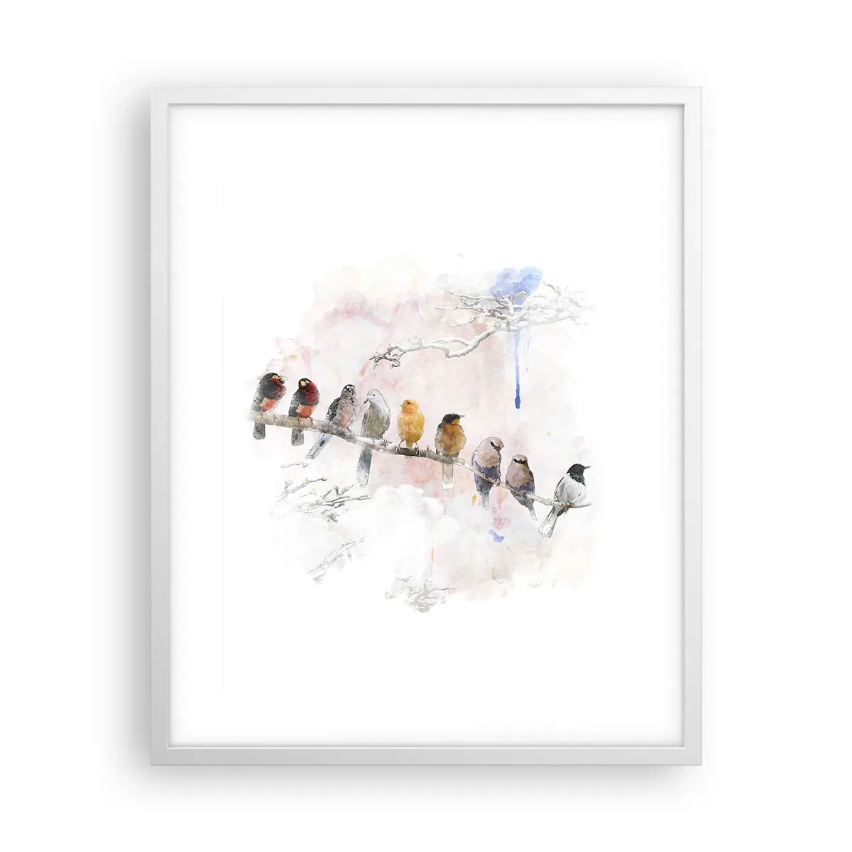 Poster in einem weißen Rahmen - Geflügeltes Treffen - 40x50 cm