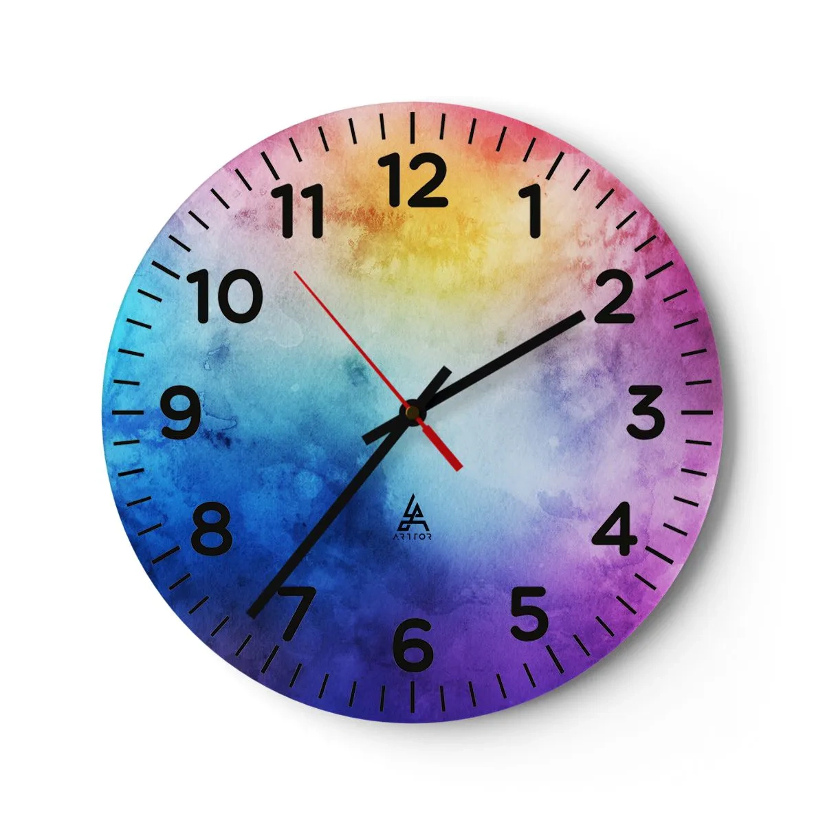 Wanduhr - Glasuhr - Fast auf Wolke sieben - 40x40 cm