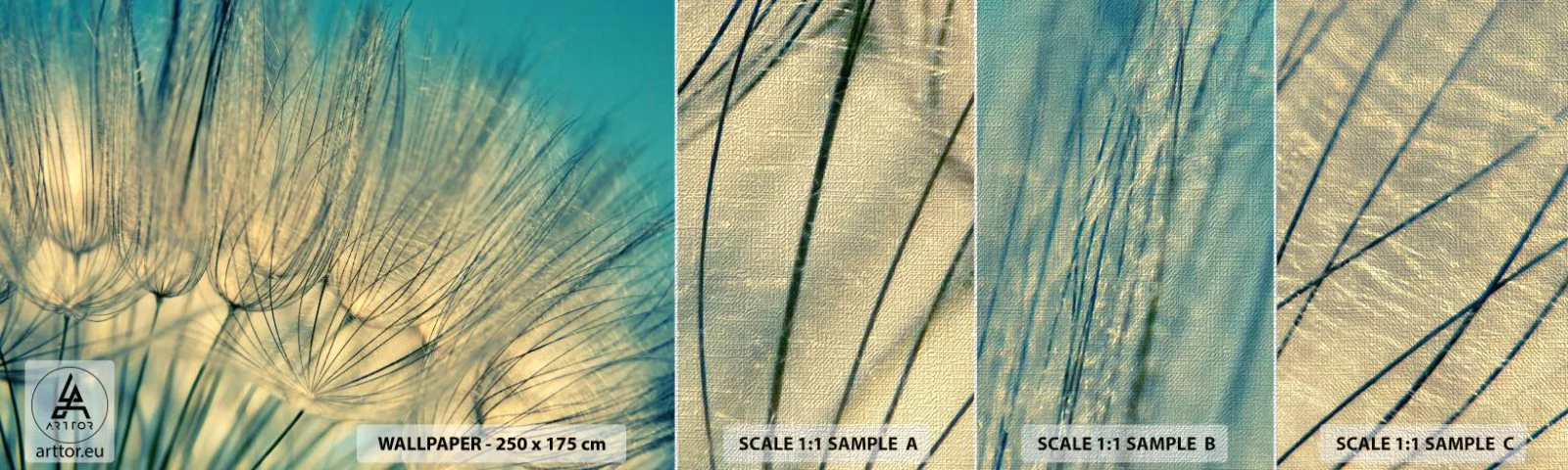 Fototapeten Muster Premium Canvas - In Erwartung des Windes - Löwenzahn, Wiese, Natur - 100x30 cm