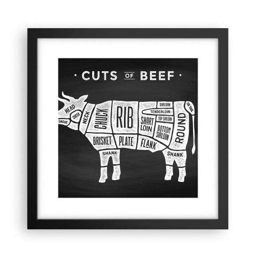 Poster in einem schwarzem Rahmen - Metzger Grundierung - 30x30 cm