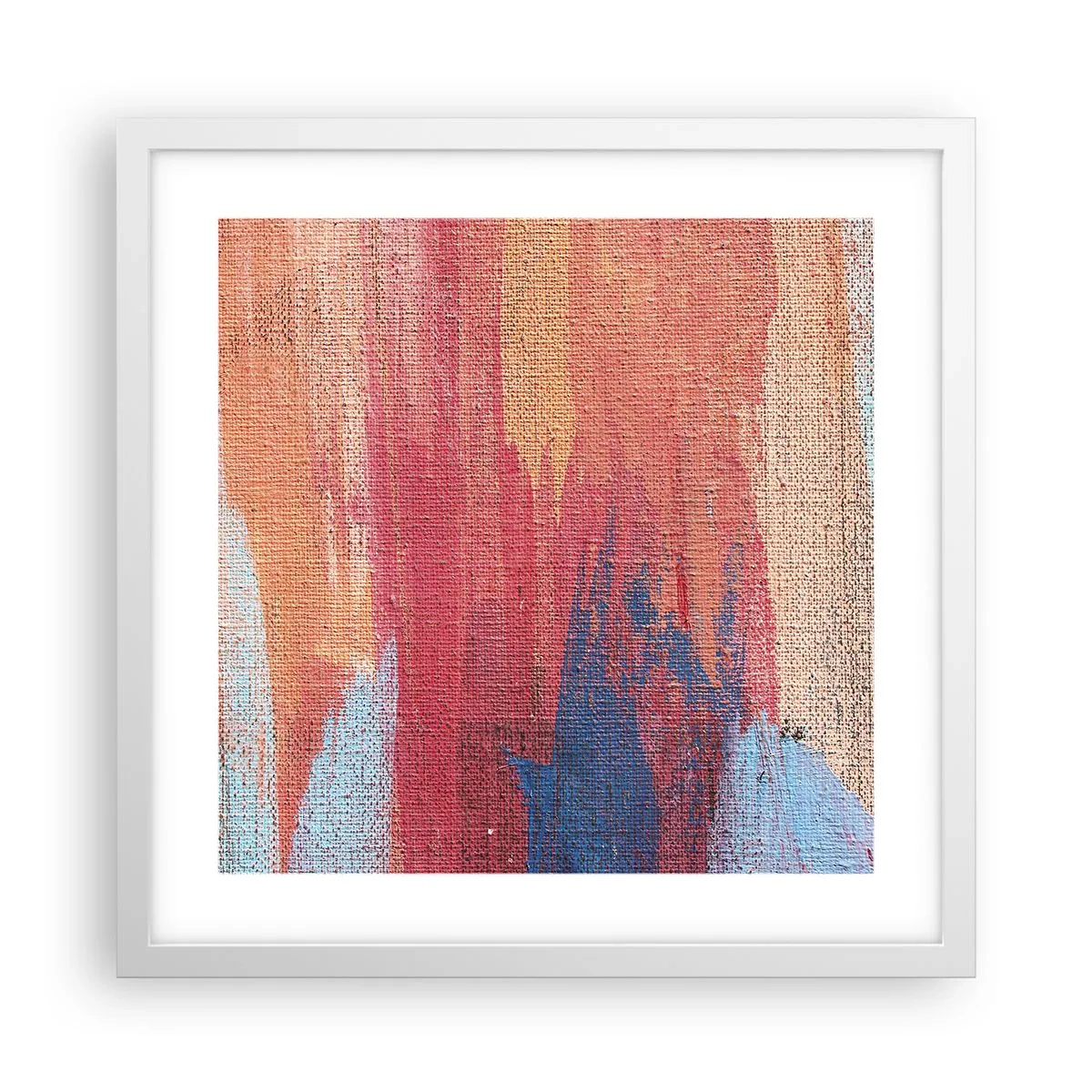 Poster in einem weißen Rahmen - Renne den Regenbogen hinunter - 40x40 cm