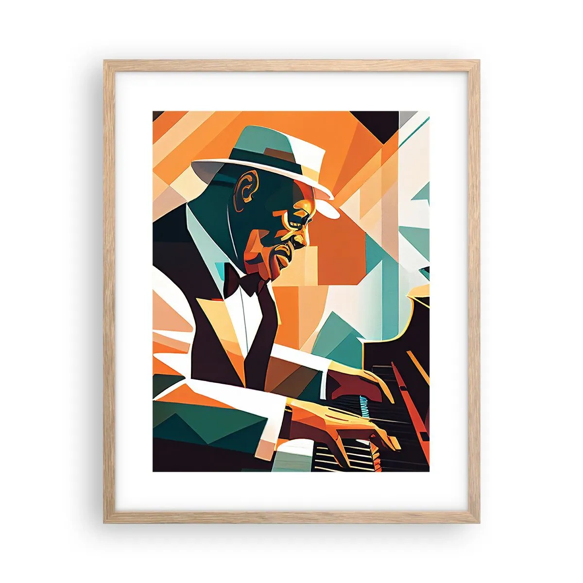 Poster in einem Rahmen aus heller Eiche - Alles vom Jazz - 40x50 cm