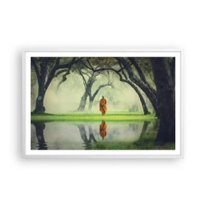 Poster in einem weißen Rahmen - Auf dem Weg zur Erleuchtung - 91x61 cm