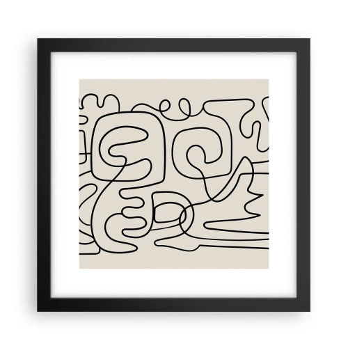 Poster in einem schwarzem Rahmen - Folge der Spur - 30x30 cm