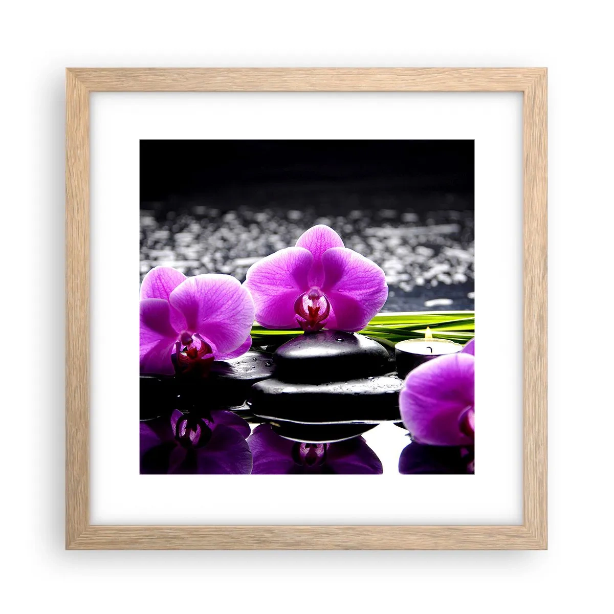 Poster in einem Rahmen aus heller Eiche - In Ruhe ertrinken - 30x30 cm