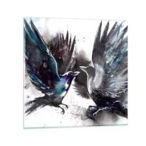 Glasbild - Bild auf glas - Rabe zum Raben ... - 70x70 cm
