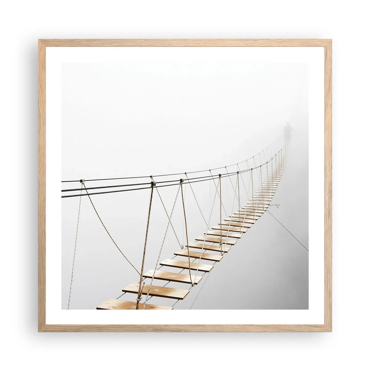 Poster in einem Rahmen aus heller Eiche - Wohin wird es dich führen? - 60x60 cm