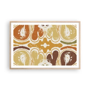 Poster in einem Rahmen aus heller Eiche - Sentimentale Abstraktion - 91x61 cm