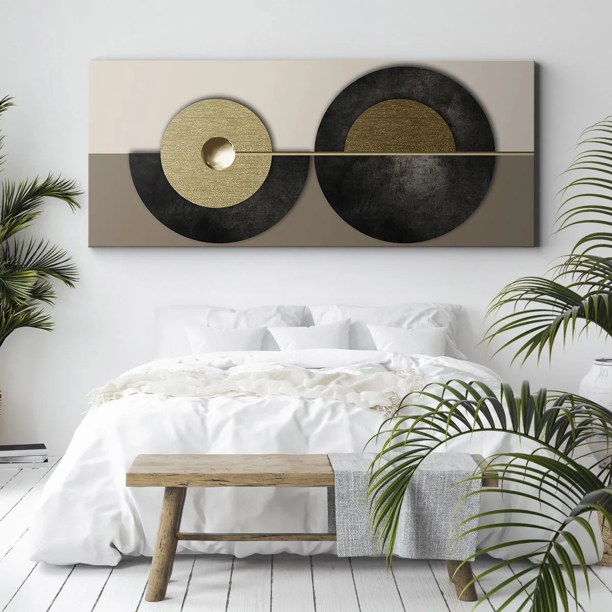 Bild auf Leinwand - Leinwandbild - Variationen rund um den Kreis - 100x40 cm