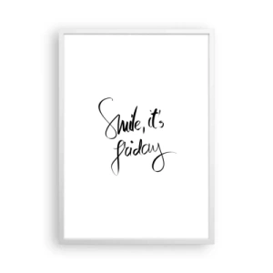 Poster in einem weißen Rahmen - Echte Freude - 50x70 cm