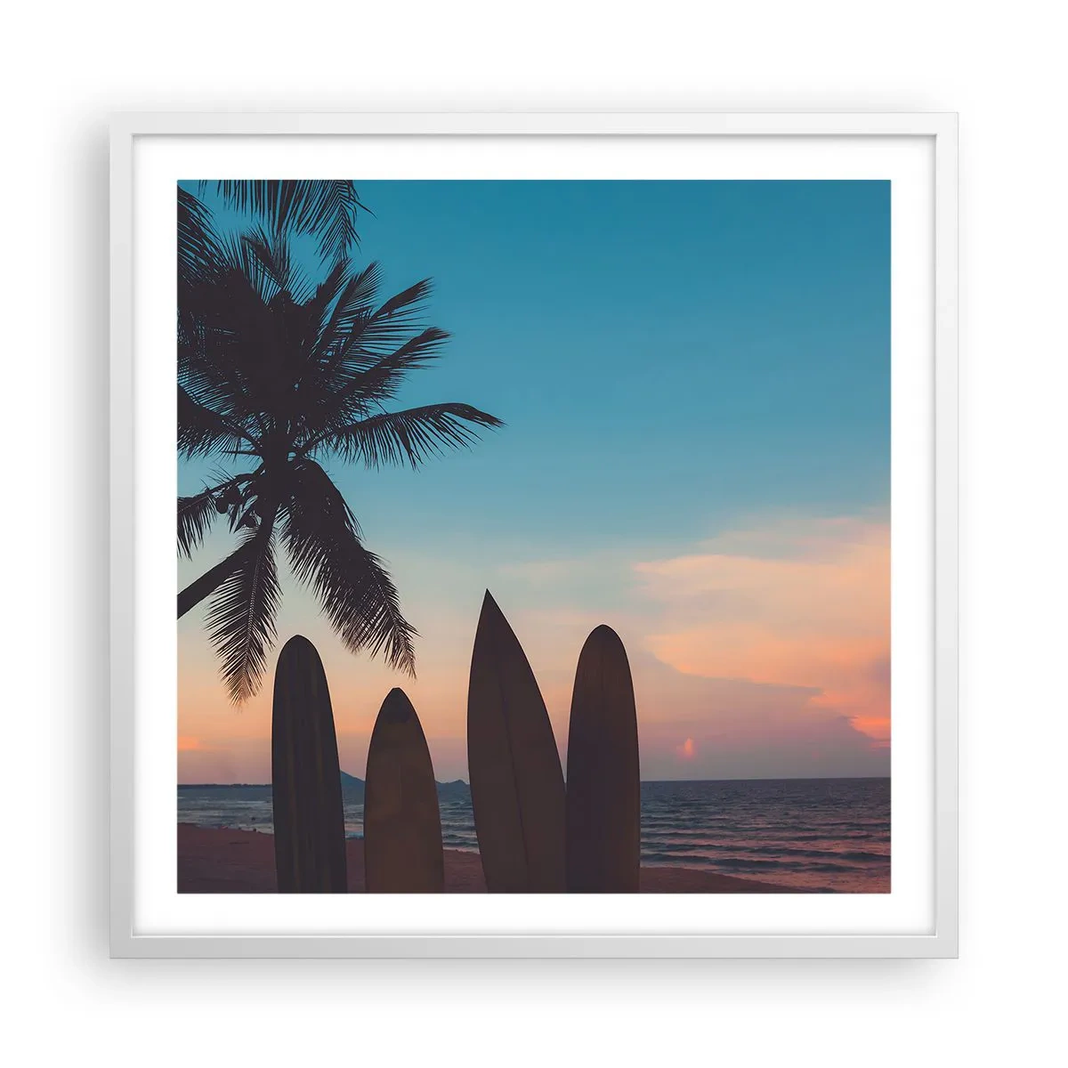 Poster in einem weißen Rahmen - Morgen wird es auch lustig - 60x60 cm