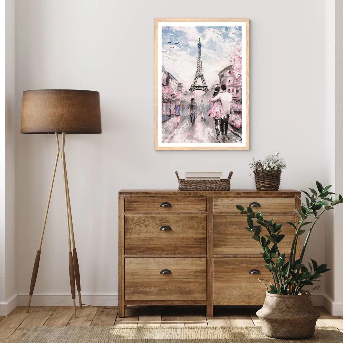 Poster in einem Rahmen aus heller Eiche - Wie man sich verlieben kann, ist nur in ... - 50x70 cm