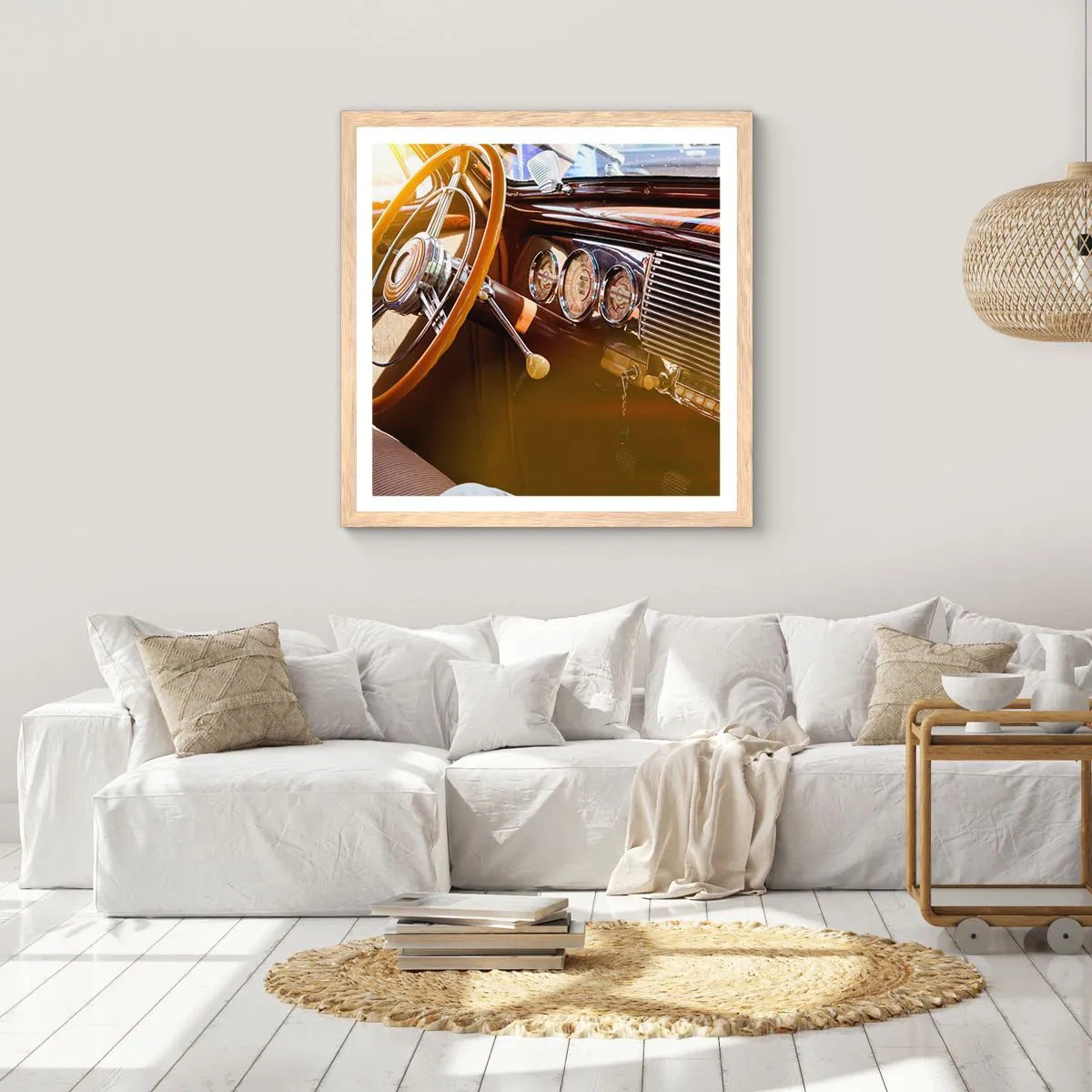 Poster in einem Rahmen aus heller Eiche - Ein Hauch von Luxus aus der Vergangenheit - 60x60 cm