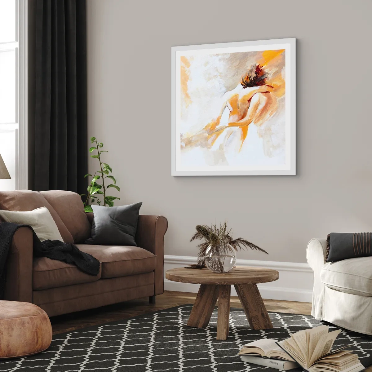 Poster in einem weißen Rahmen - Am Himmel der Nähe - 40x40 cm