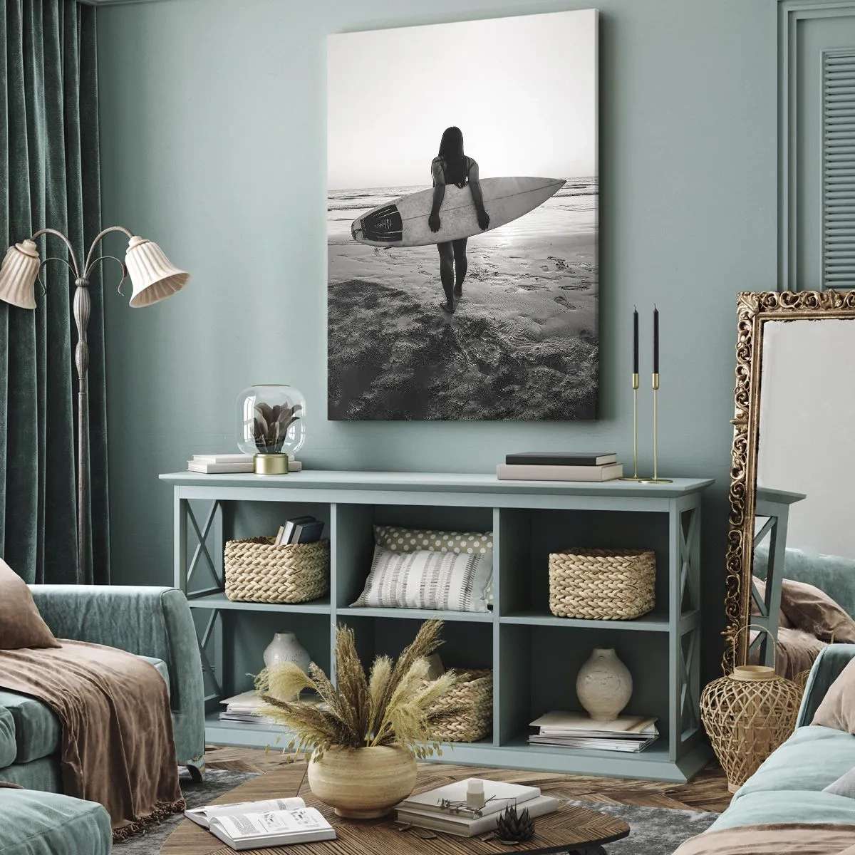 Bild auf Leinwand - Leinwandbild - Die Tochter der Meereswelle - 65x120 cm