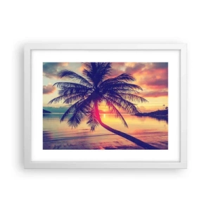 Poster in einem weißen Rahmen - Abend unter Palmen - 40x30 cm