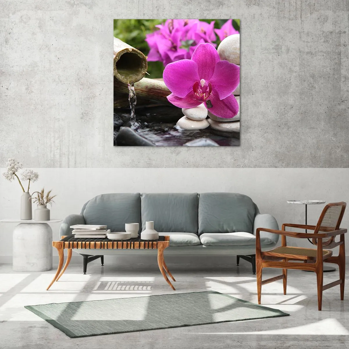 Glasbild - Bild auf glas - Du ruhst dich schon aus - 70x70 cm