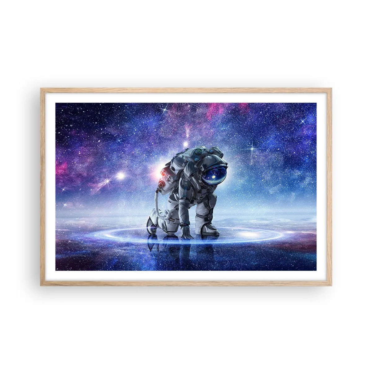 Poster in einem Rahmen aus heller Eiche - Der Sternenhimmel über mir - 91x61 cm