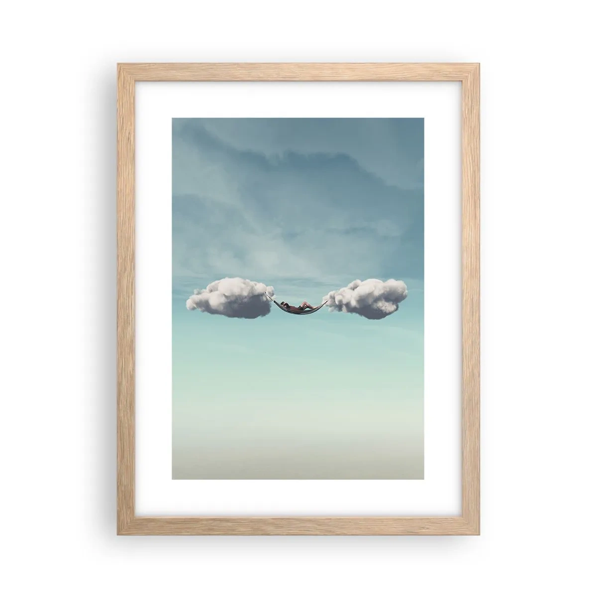 Poster in einem Rahmen aus heller Eiche - Die Behaglichkeit des Augenblicks - 30x40 cm