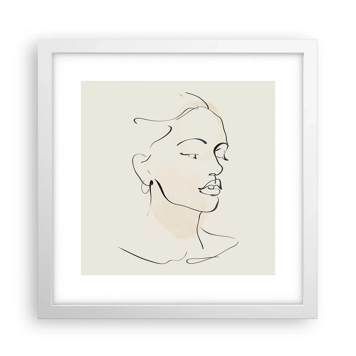 Poster in einem weißen Rahmen - Eine bestimmte Linie - 30x30 cm