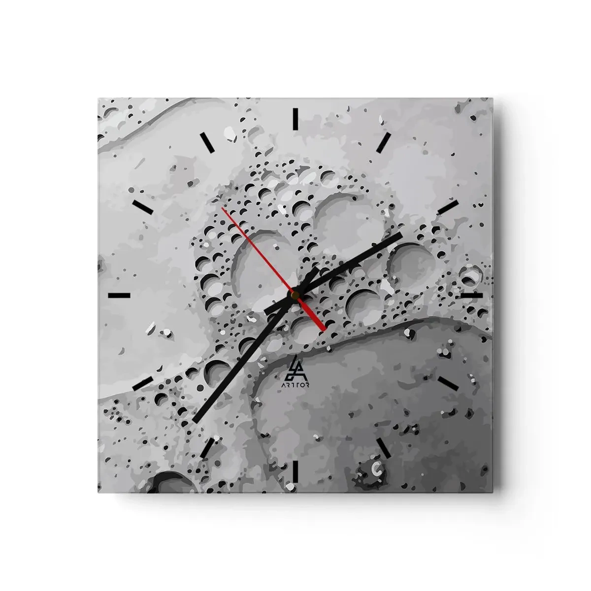 Wanduhr - Glasuhr - Schaumpfad - 40x40 cm