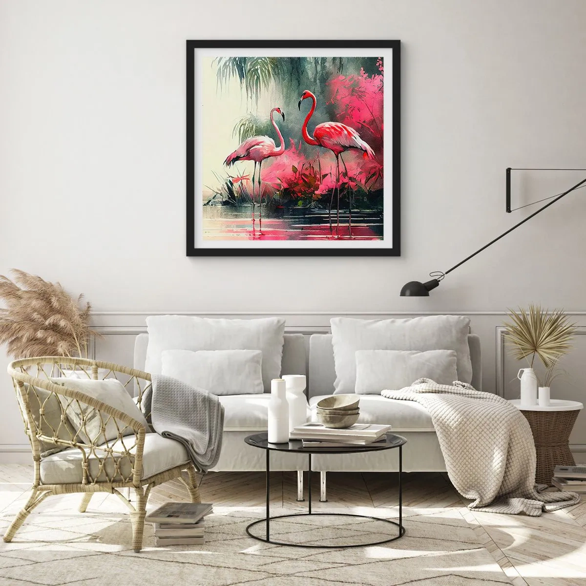 Poster in einem schwarzem Rahmen - Lektion in natürlicher Anmut - 60x60 cm