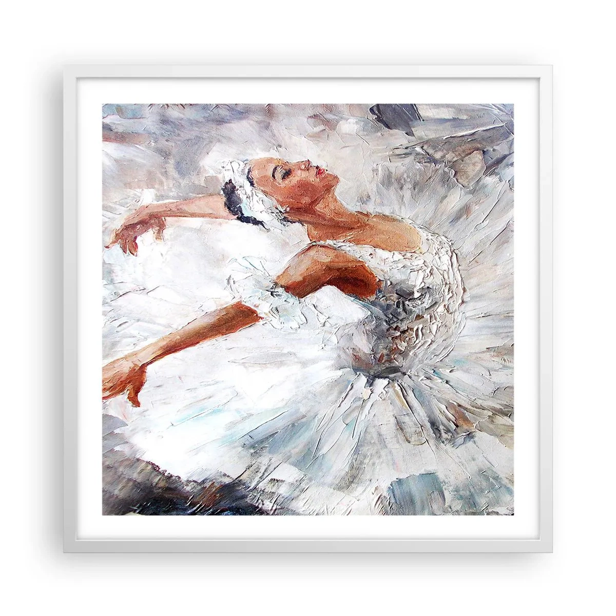 Poster in einem weißen Rahmen - Zart und leicht wie Tüll - 60x60 cm