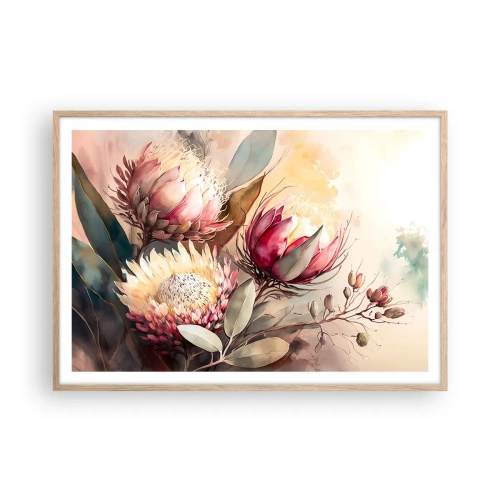 Poster in einem Rahmen aus heller Eiche - Im Profil und en face - 100x70 cm