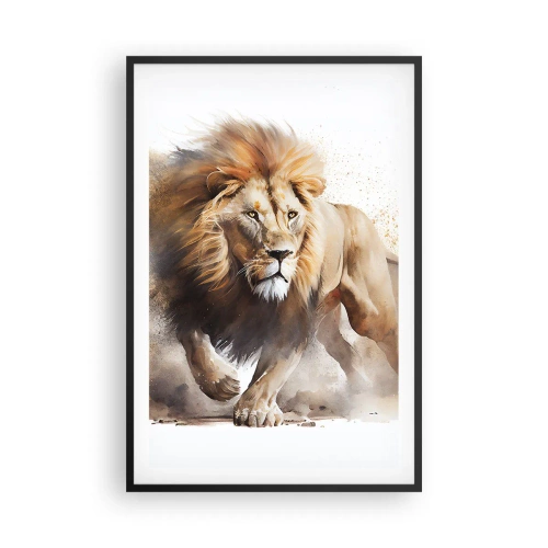 Poster in einem schwarzem Rahmen - Der König zog um - 61x91 cm