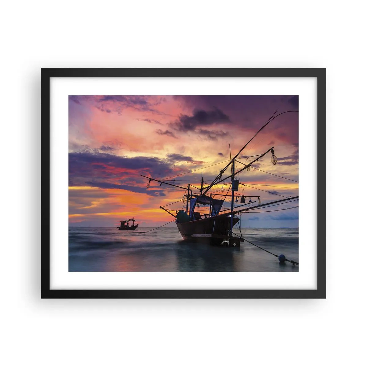 Poster in einem schwarzem Rahmen - Exotischer Abend - 50x40 cm