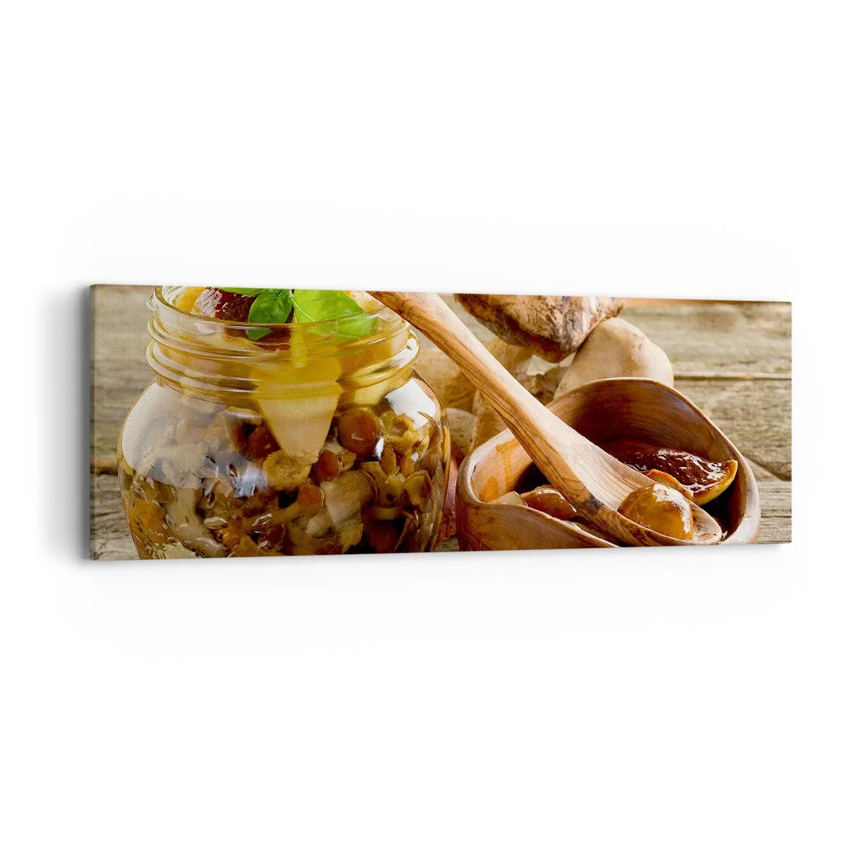 Bild auf Leinwand - Leinwandbild - Ob frisch oder gesalzen, oder in der Herbstsaison ... - 90x30 cm