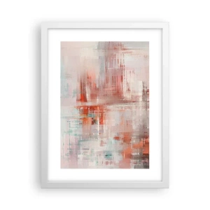 Poster in einem weißen Rahmen - Dunstig. Aber rosa - 30x40 cm