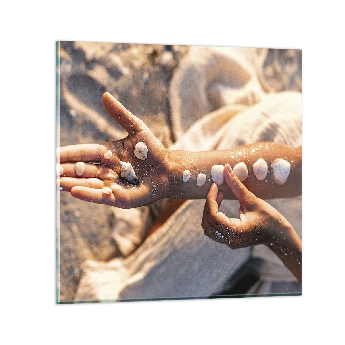 Glasbild - Bild auf glas - Schönheit an Ihren Fingerspitzen - 50x50 cm