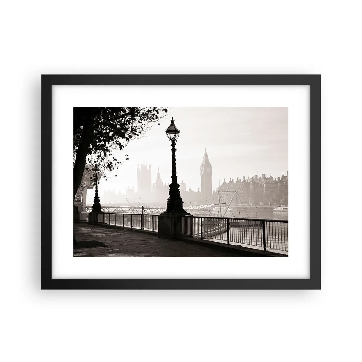 Poster in einem schwarzem Rahmen - Londoner Morgen - 40x30 cm