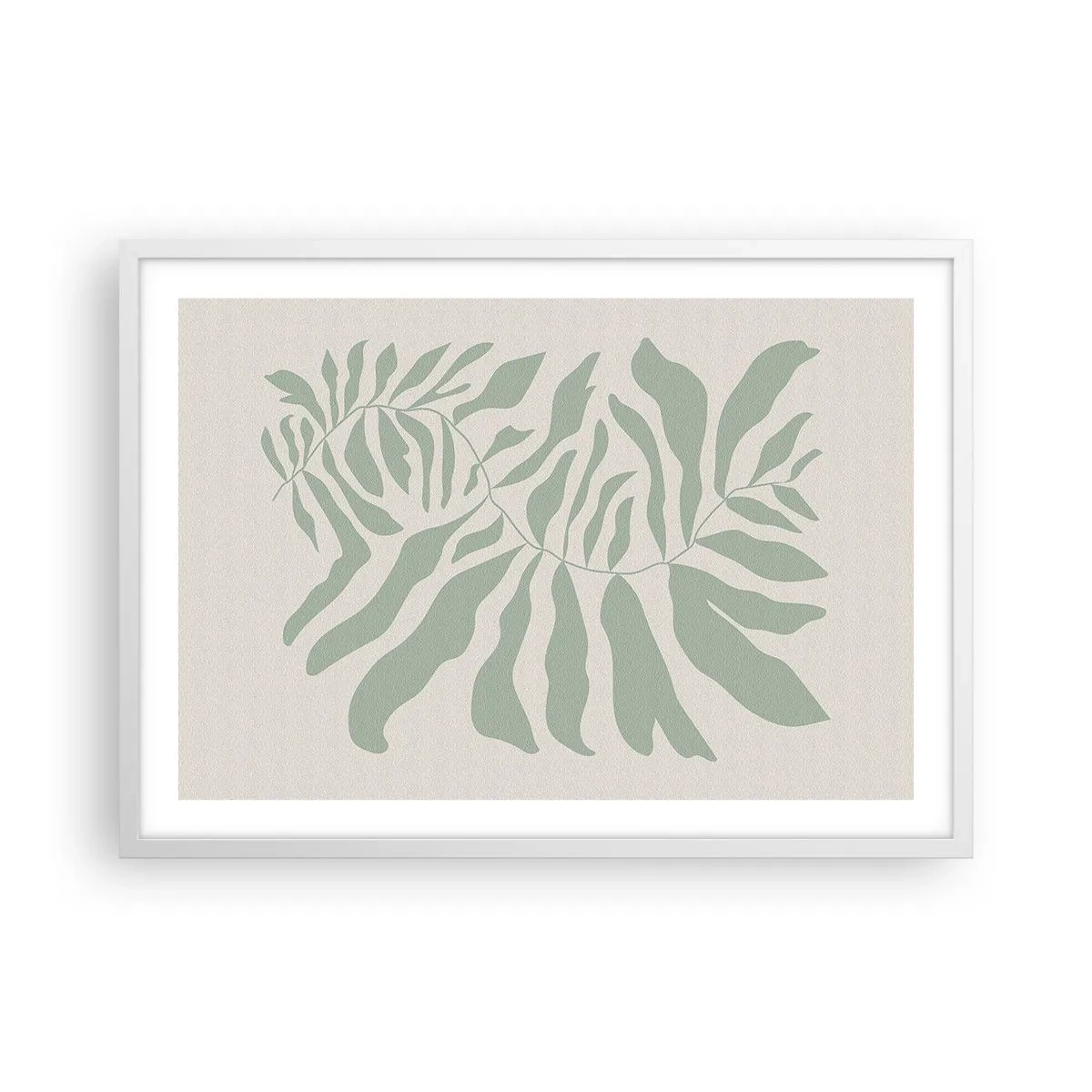 Poster in einem weißen Rahmen - Smaragdzweig - 70x50 cm