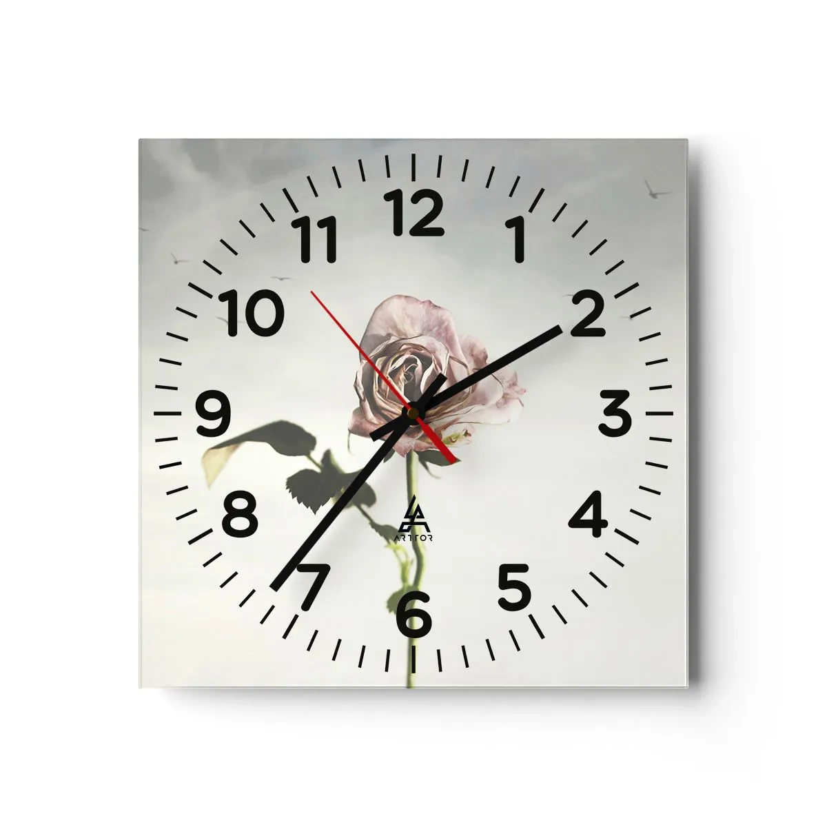 Wanduhr - Glasuhr - Begrüßung des Frühlings - 40x40 cm