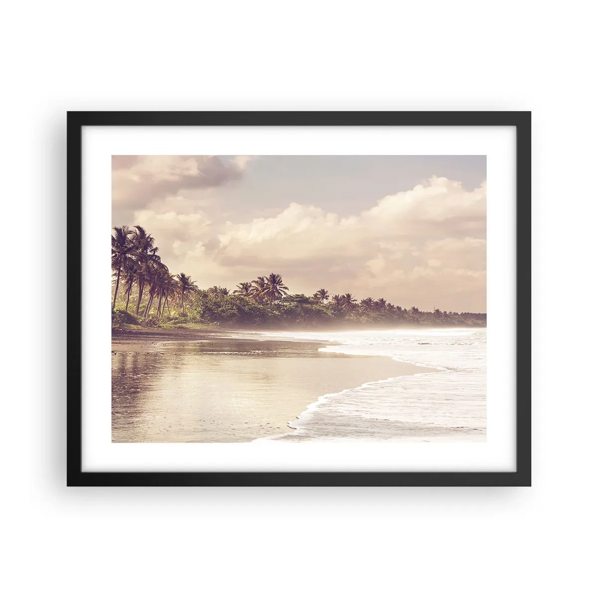 Poster in einem schwarzem Rahmen - Die Liebkosung der Wellen - 50x40 cm