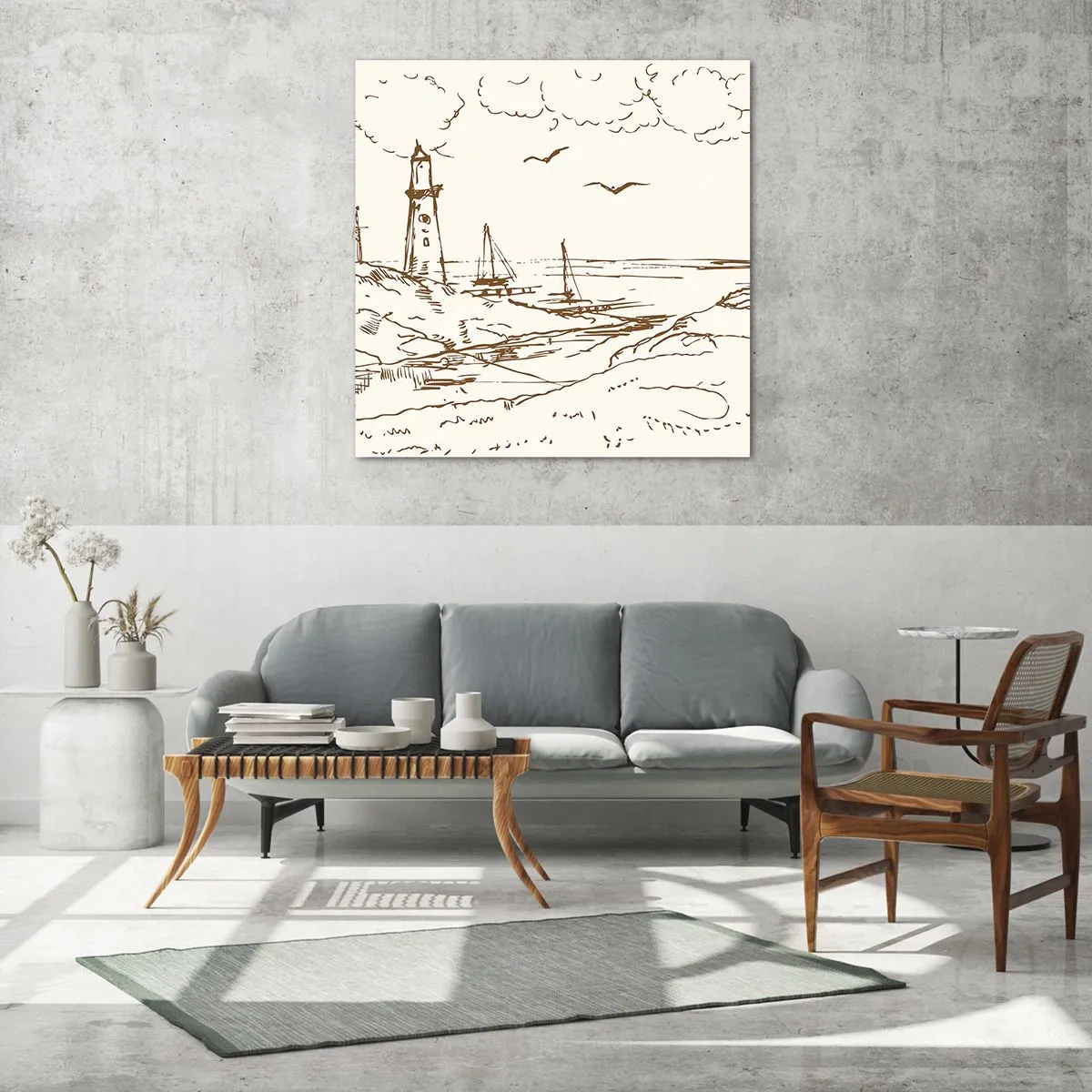 Glasbild - Bild auf glas - Ein Überblick über die Erinnerungen an den Sommer - 70x70 cm