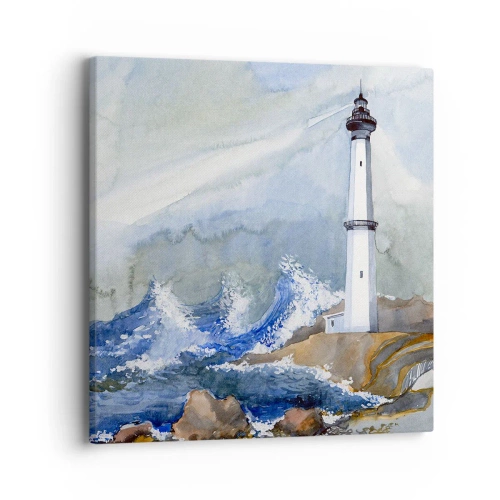 Bild auf Leinwand - Leinwandbild - Gegen die Dunkelheit und den Sturm - 40x40 cm