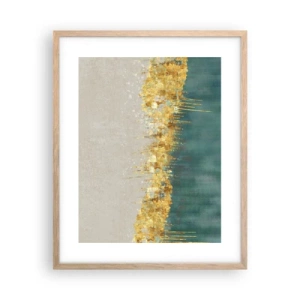 Poster in einem Rahmen aus heller Eiche - Goldener Rand - 40x50 cm