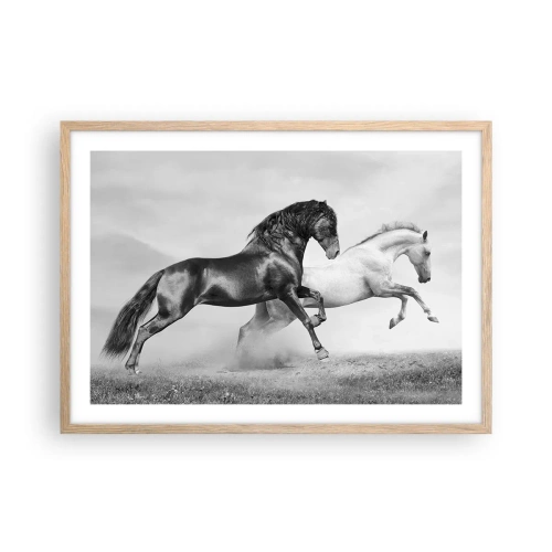 Poster in einem Rahmen aus heller Eiche - Engel und Dämonen - 70x50 cm