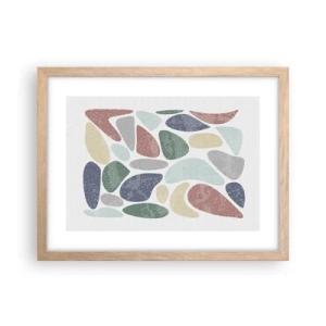 Poster in einem Rahmen aus heller Eiche - Mosaik aus pulverförmigen Farben - 40x30 cm