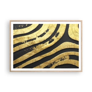 Poster in einem Rahmen aus heller Eiche - Alles fließt - 100x70 cm