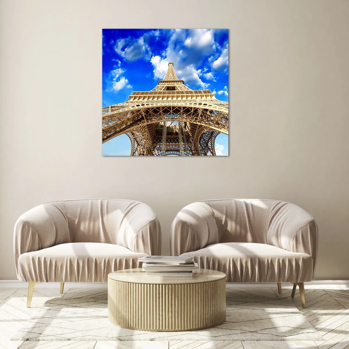 Glasbild - Bild auf glas - In den Himmel und in die Wolken gehen - 30x30 cm