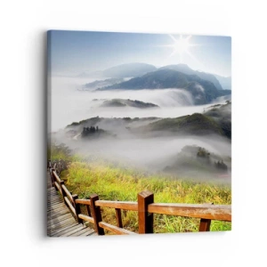 Bild auf Leinwand - Leinwandbild - Gewebt aus Lichtschein und Nebel - 30x30 cm