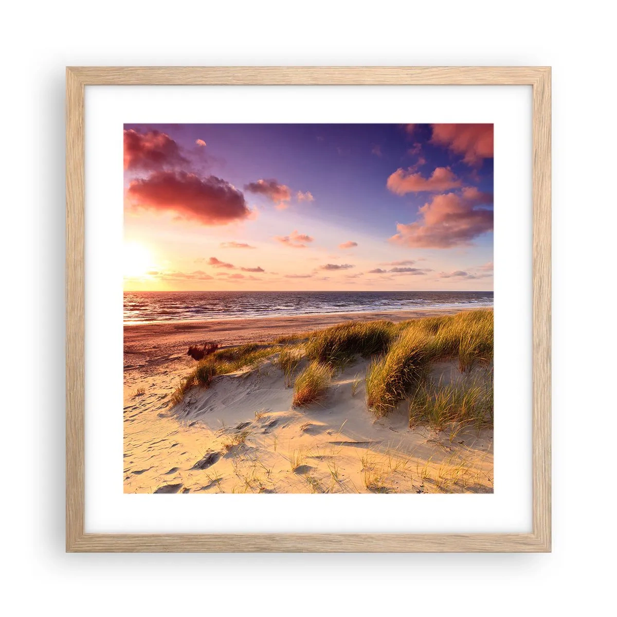 Poster in einem Rahmen aus heller Eiche - Die Luft riecht schon im Sommer - 40x40 cm