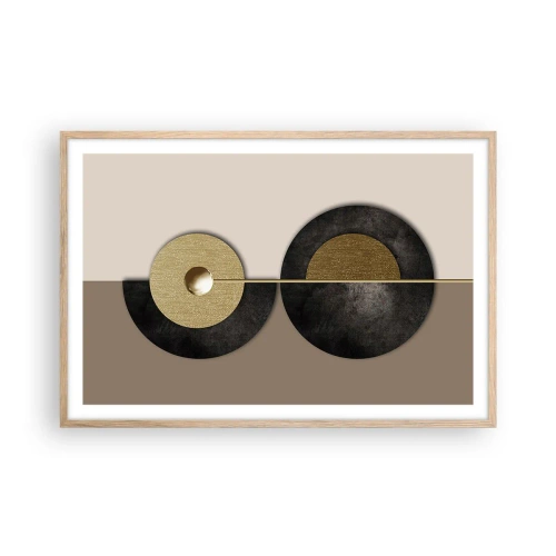 Poster in einem Rahmen aus heller Eiche - Variationen rund um den Kreis - 91x61 cm