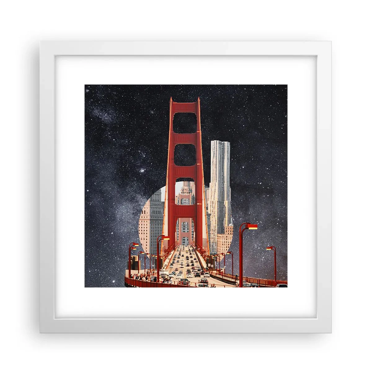 Poster in einem weißen Rahmen - Immer im Mittelpunkt - 30x30 cm